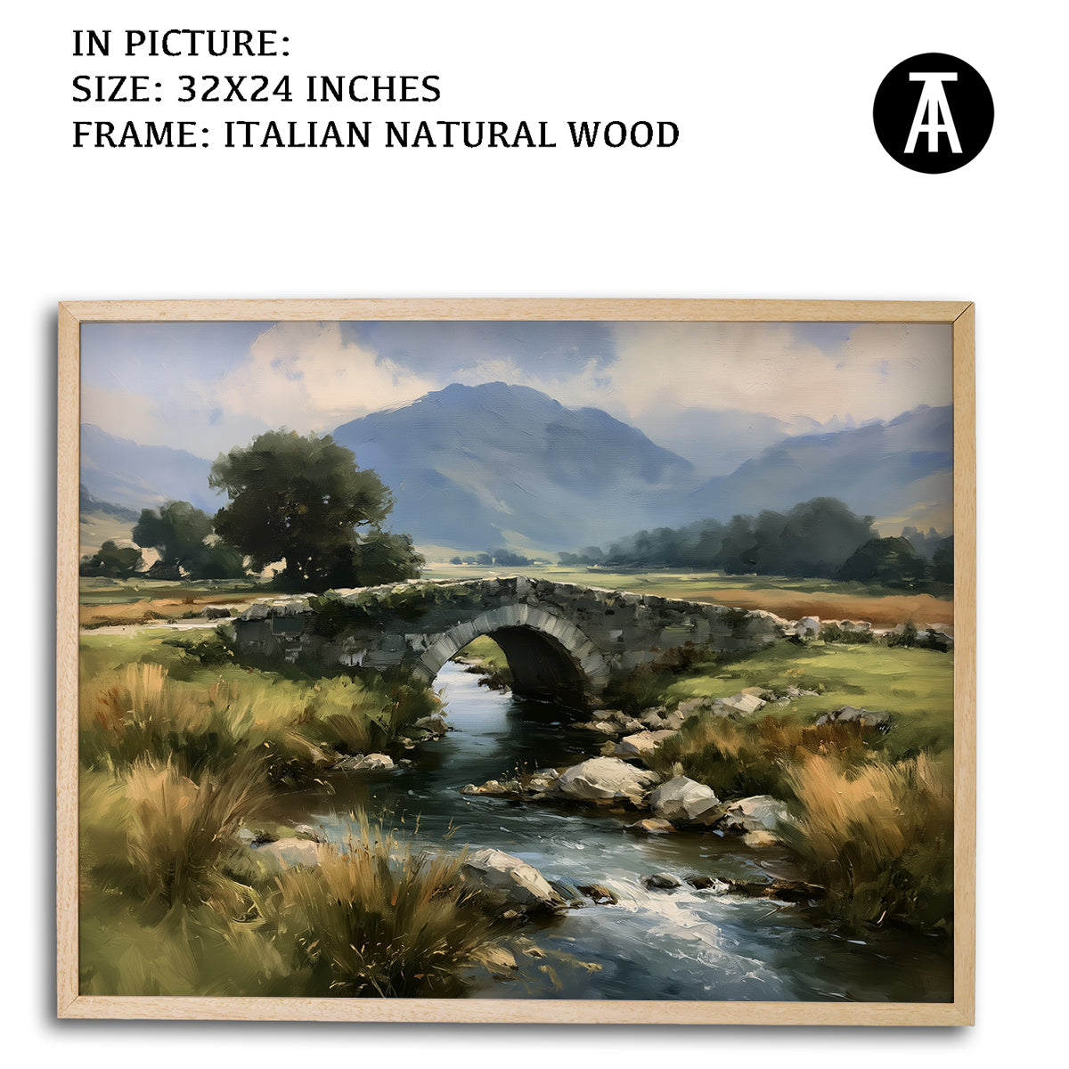 Artwork in Natural Wood Frame