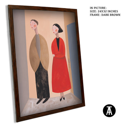 Artwork in Dark Brown Frame