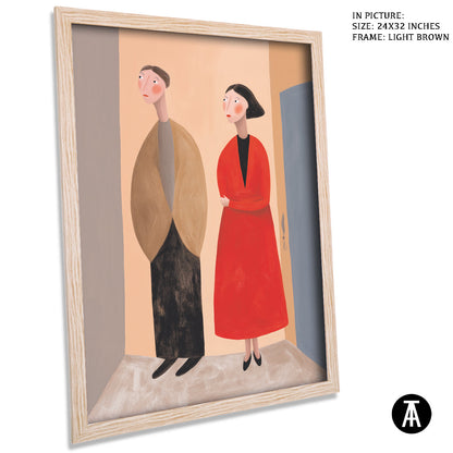 Artwork in Light Brown Frame