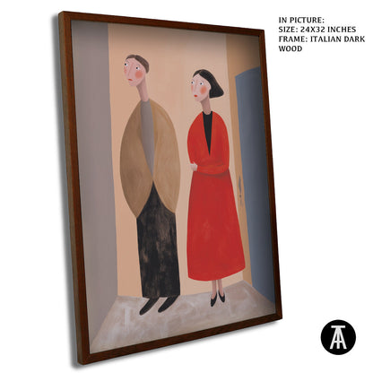 Artwork in Dark Wood Frame