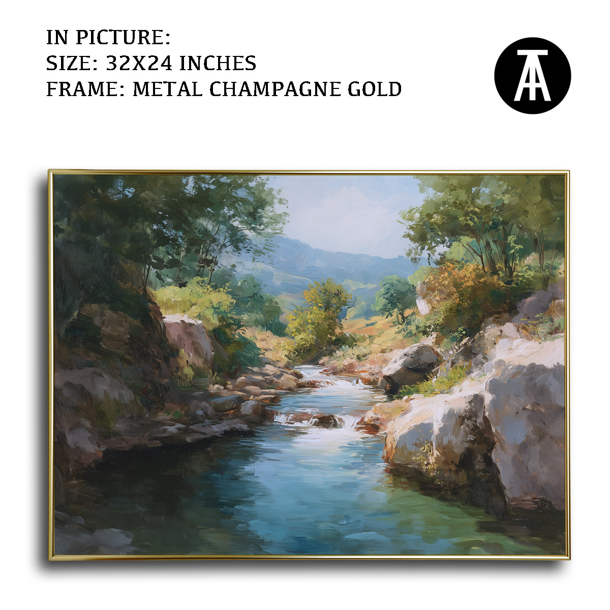 Artwork in Light Brown Frame