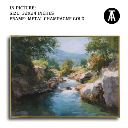 Artwork in Light Brown Frame