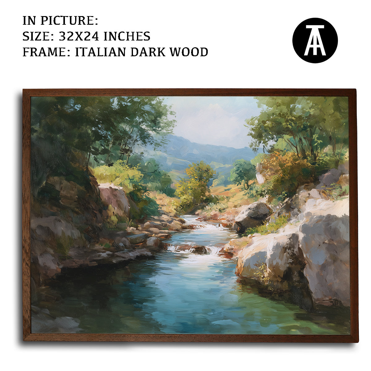 Artwork in Dark Wood Frame