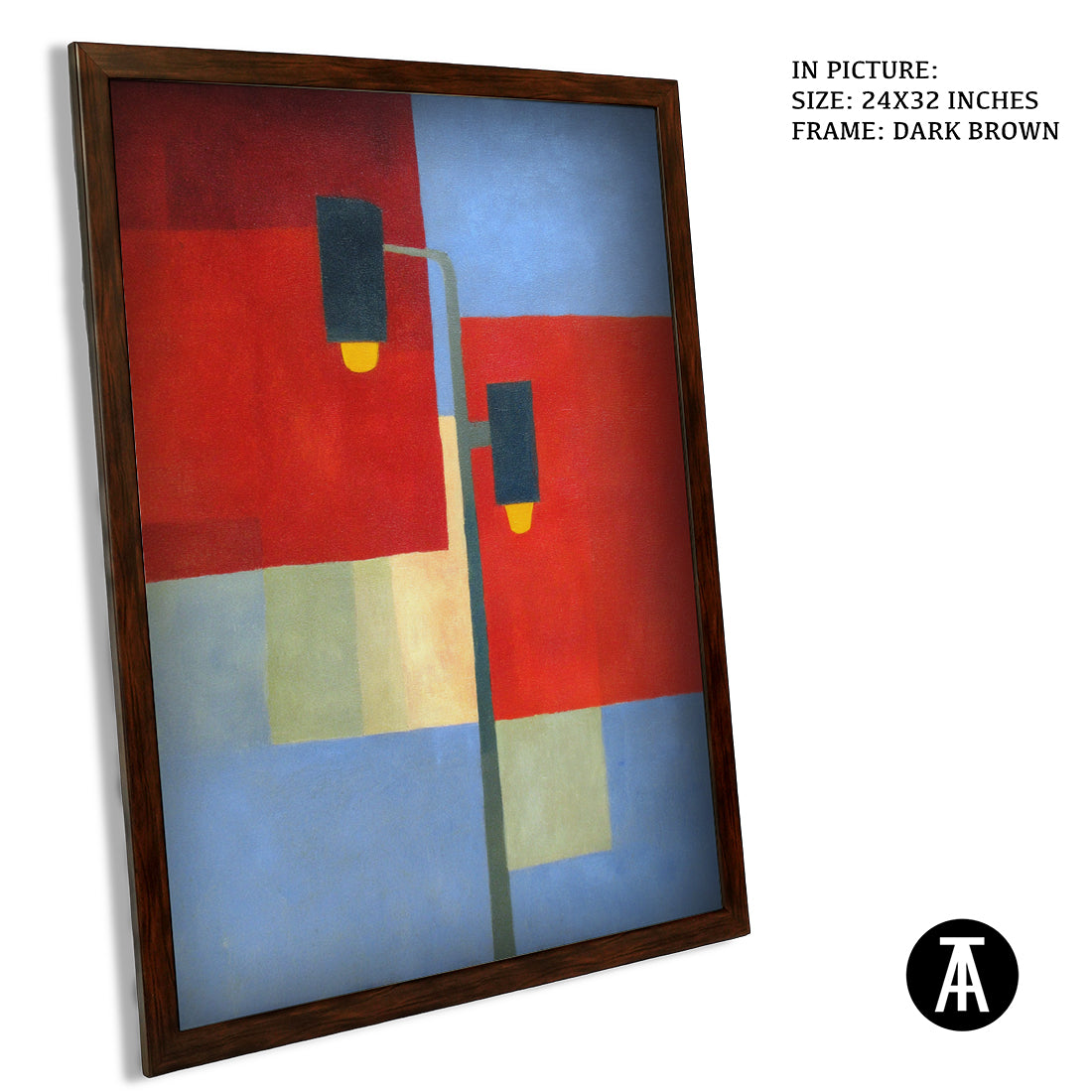 Artwork in Dark Brown Frame