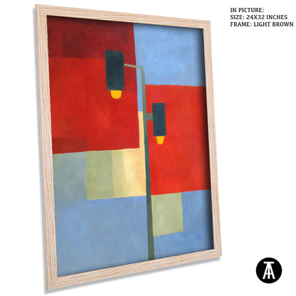 Artwork in Light Brown Frame