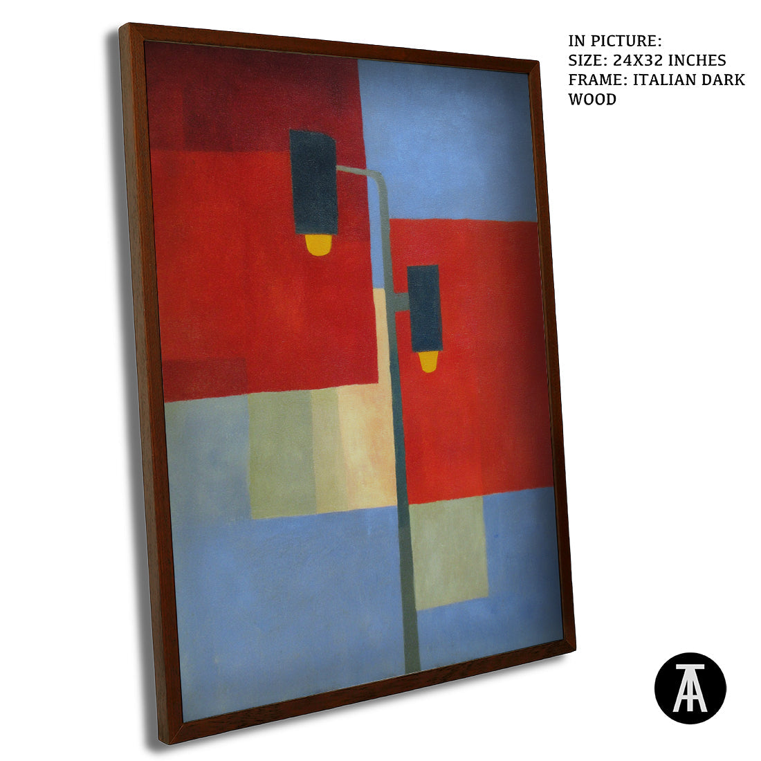 Artwork in Dark Wood Frame