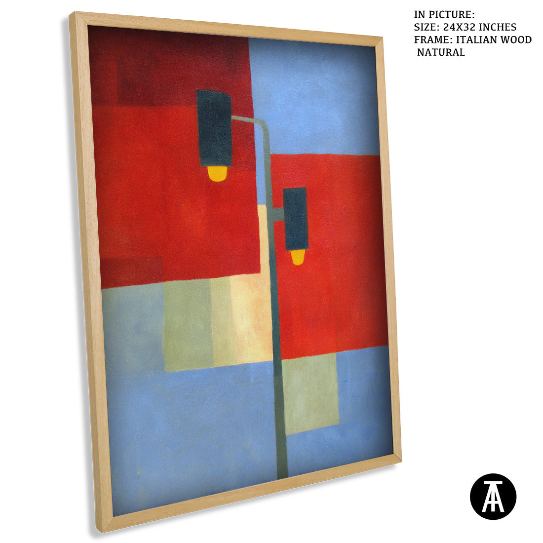 Artwork in Natural Wood Frame