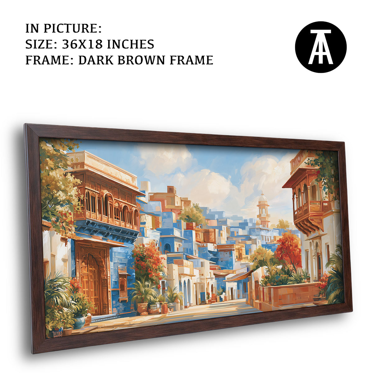 Artwork in Dark Brown Frame