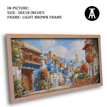 Artwork in Light Brown Frame