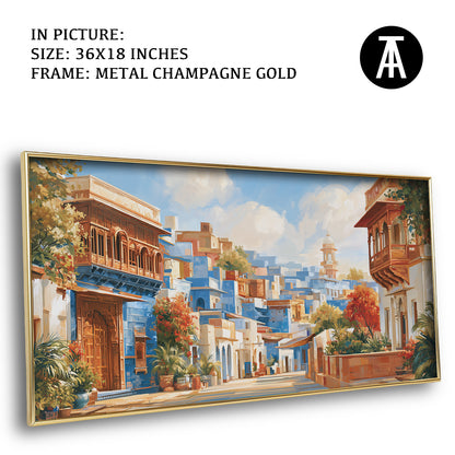 Artwork in Metal Champagne Gold Frame
