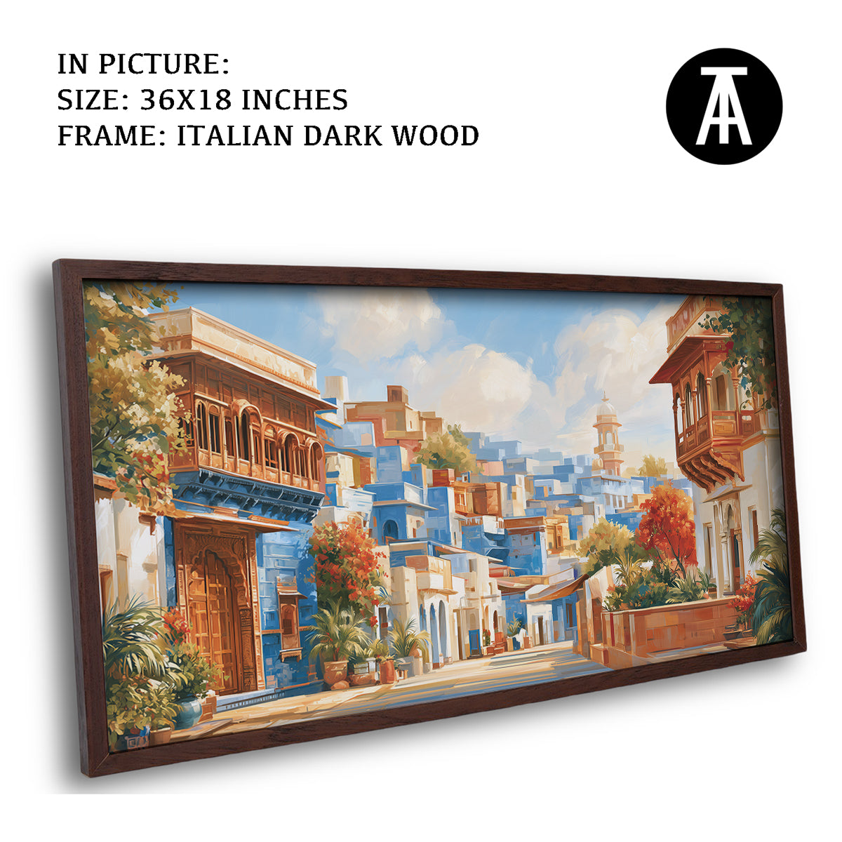 Artwork in Dark Wood Frame