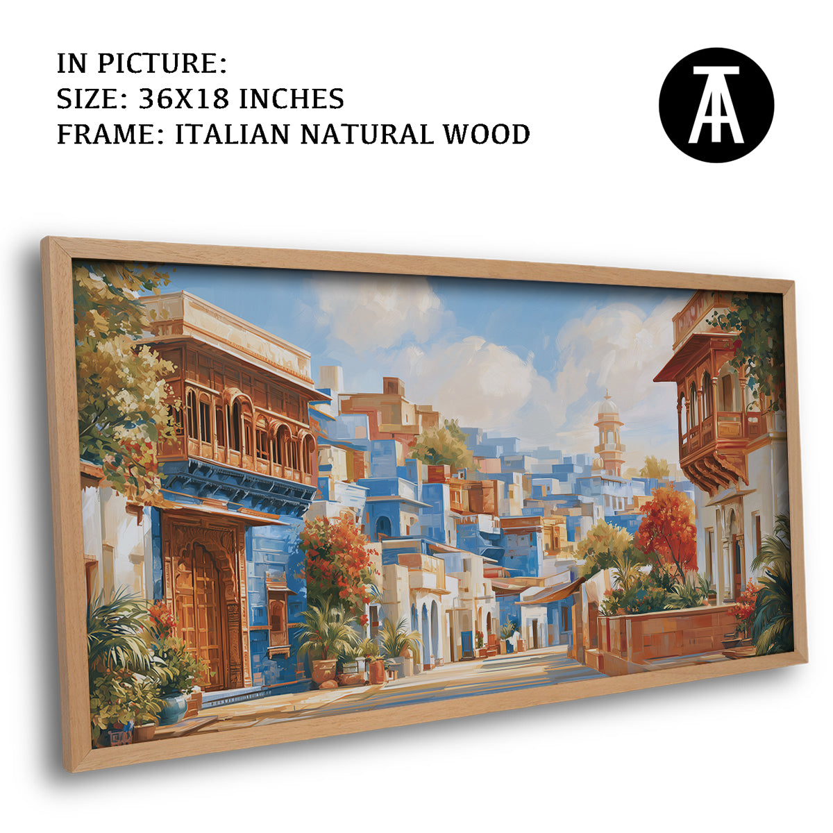 Artwork in Natural Wood Frame