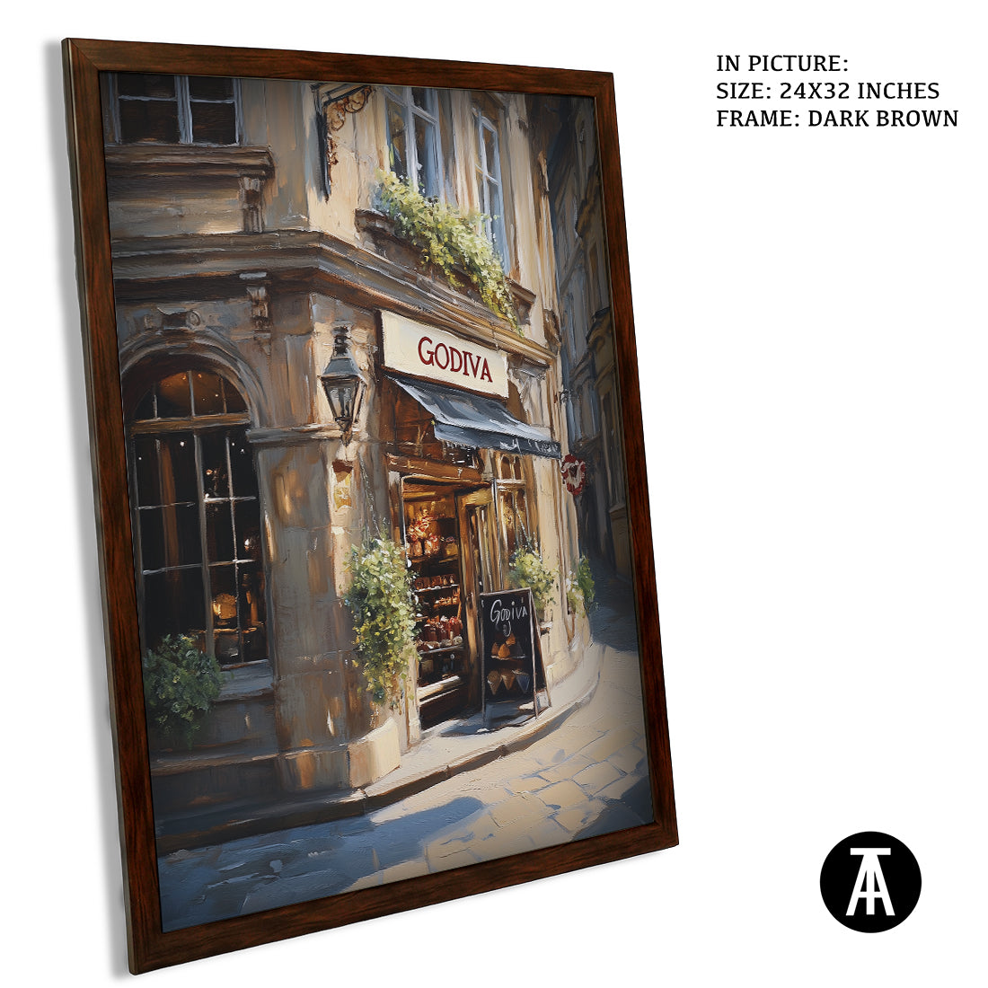 Sample Artwork in Dark Brown Frame