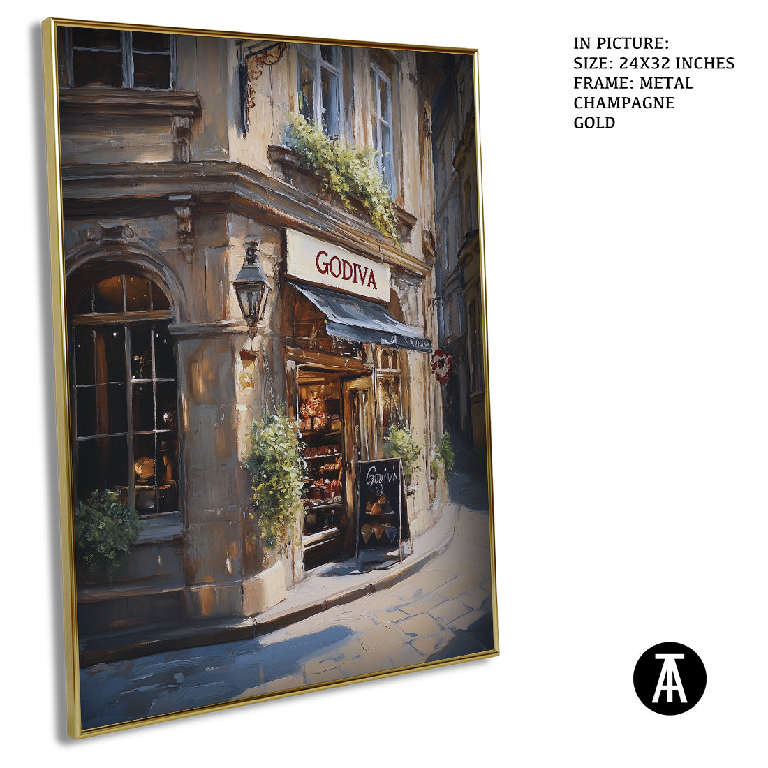 Sample Artwork in Champagne gold Metal Frame