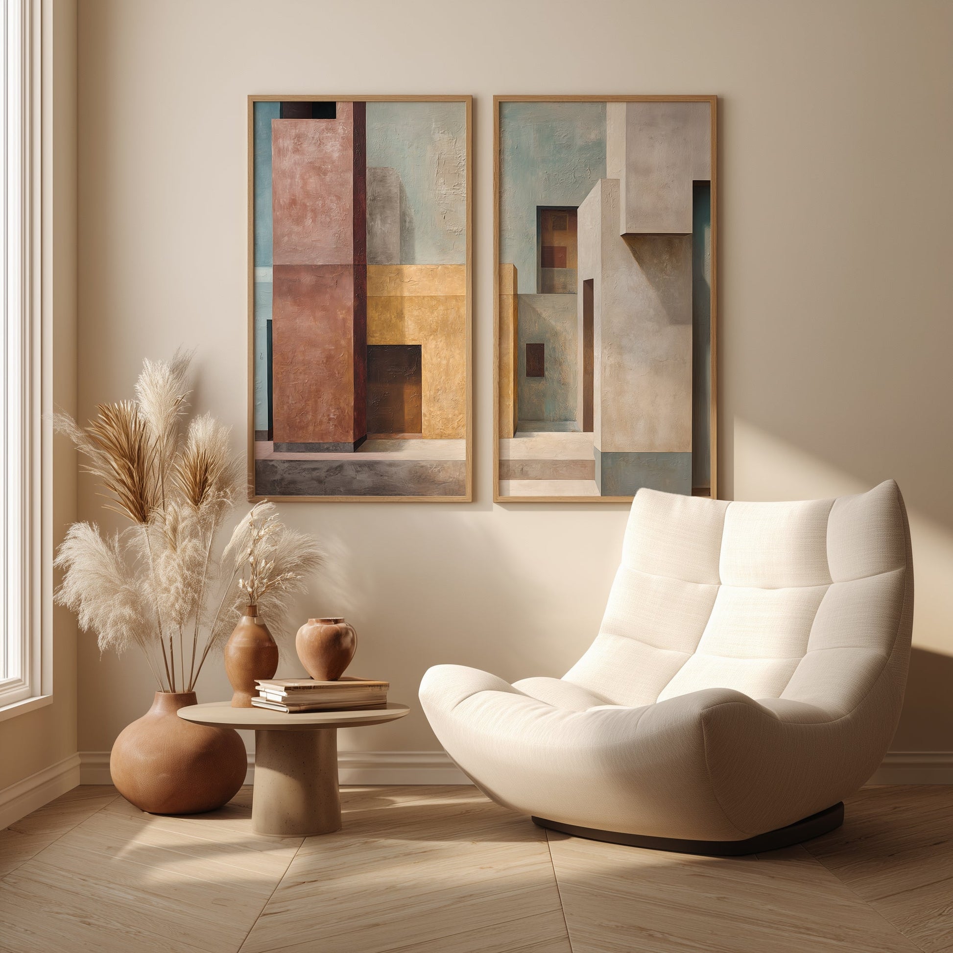 Bauhaus Abstract Painting in a Lifestyle Setting