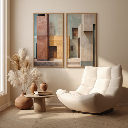 Bauhaus Abstract Painting in a Lifestyle Setting
