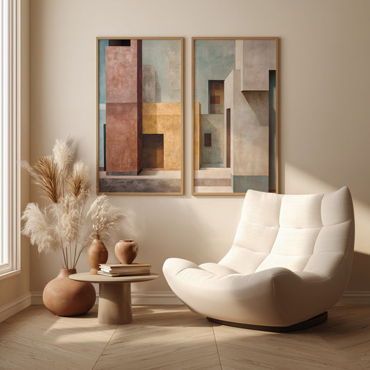 Bauhaus Abstract Painting in a Lifestyle Setting