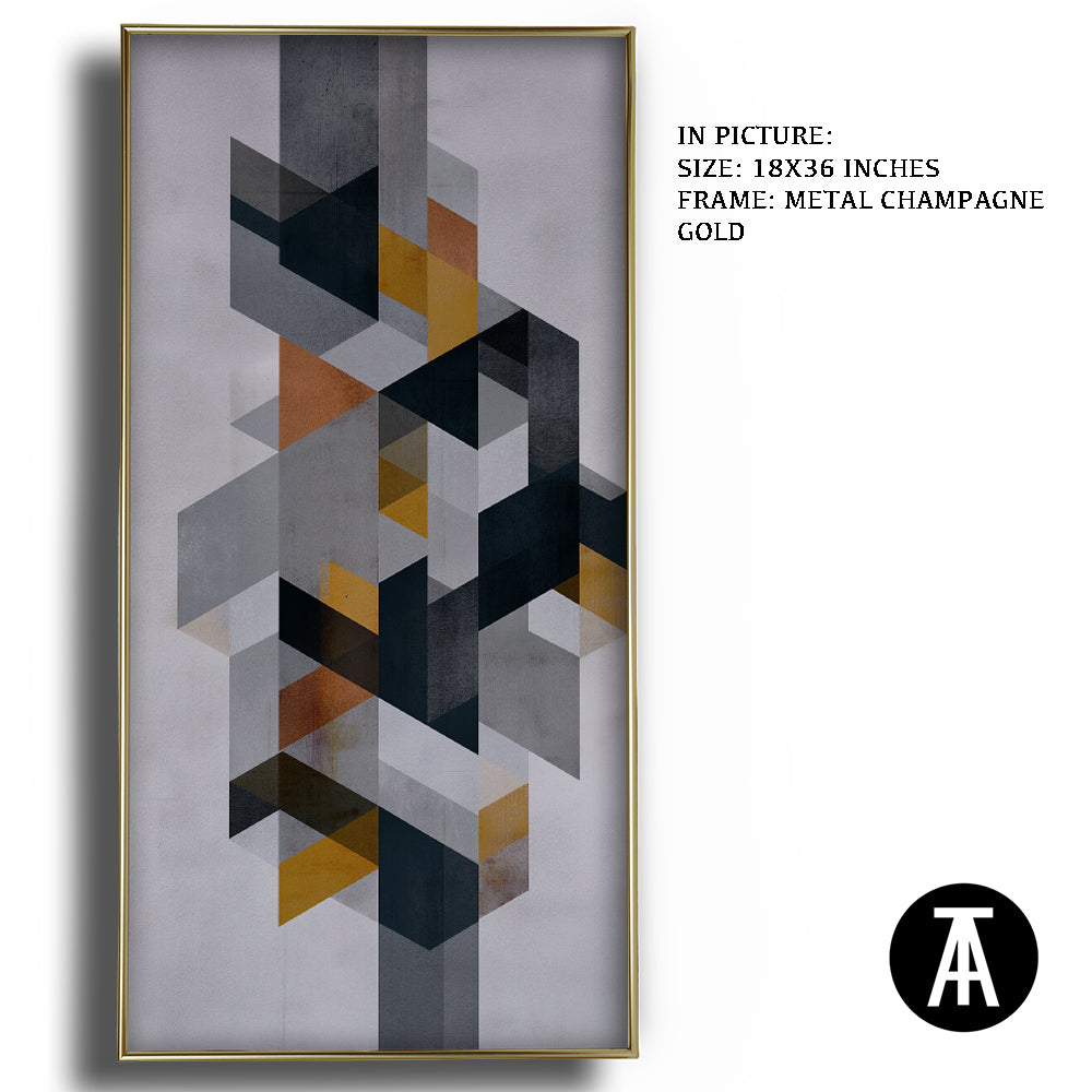 Artwork in Metal Champagne Gold Frame