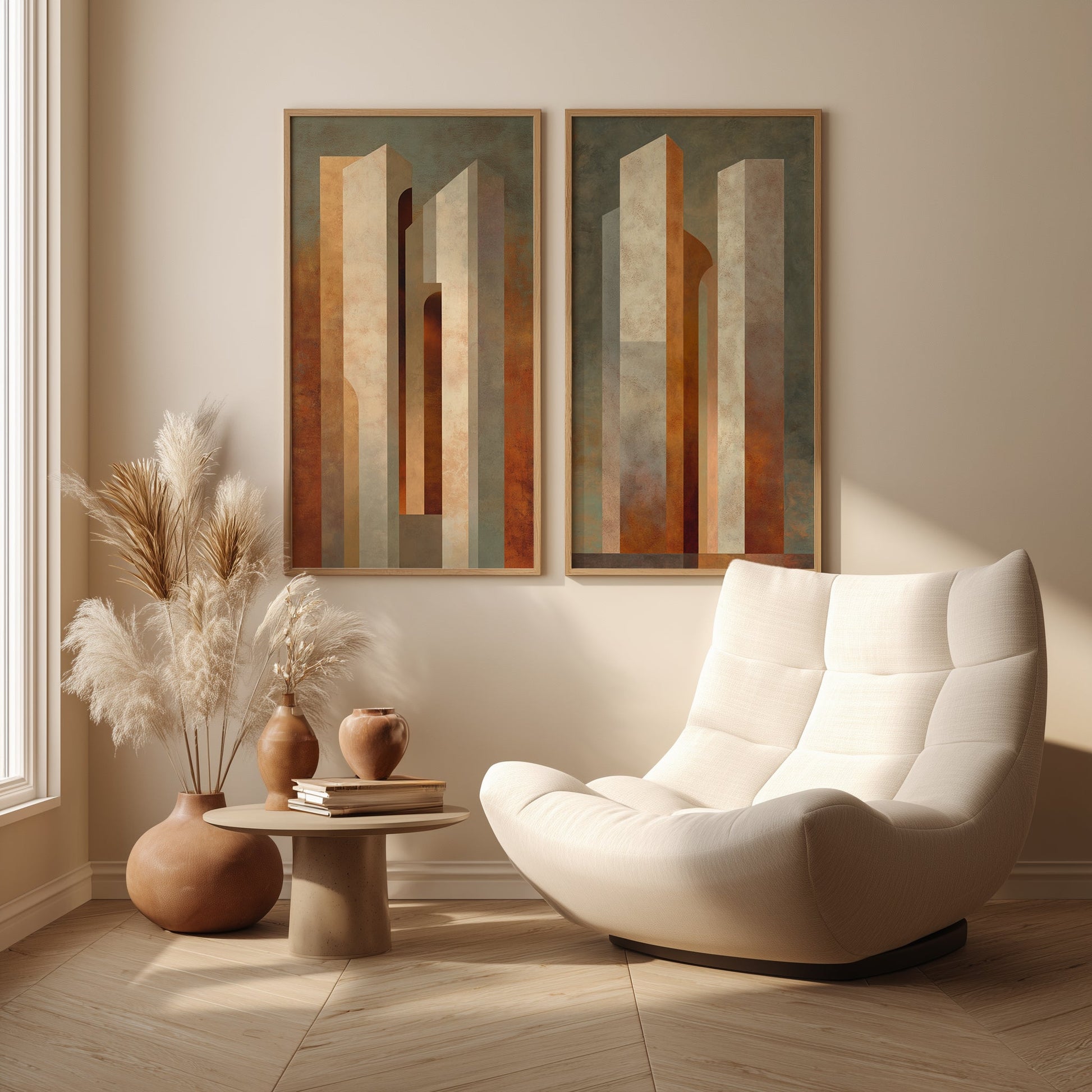 Bauhaus Abstract Painting in a Lifestyle Setting