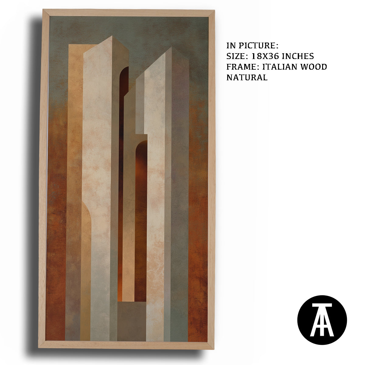 Artwork in Dark Wood Frame