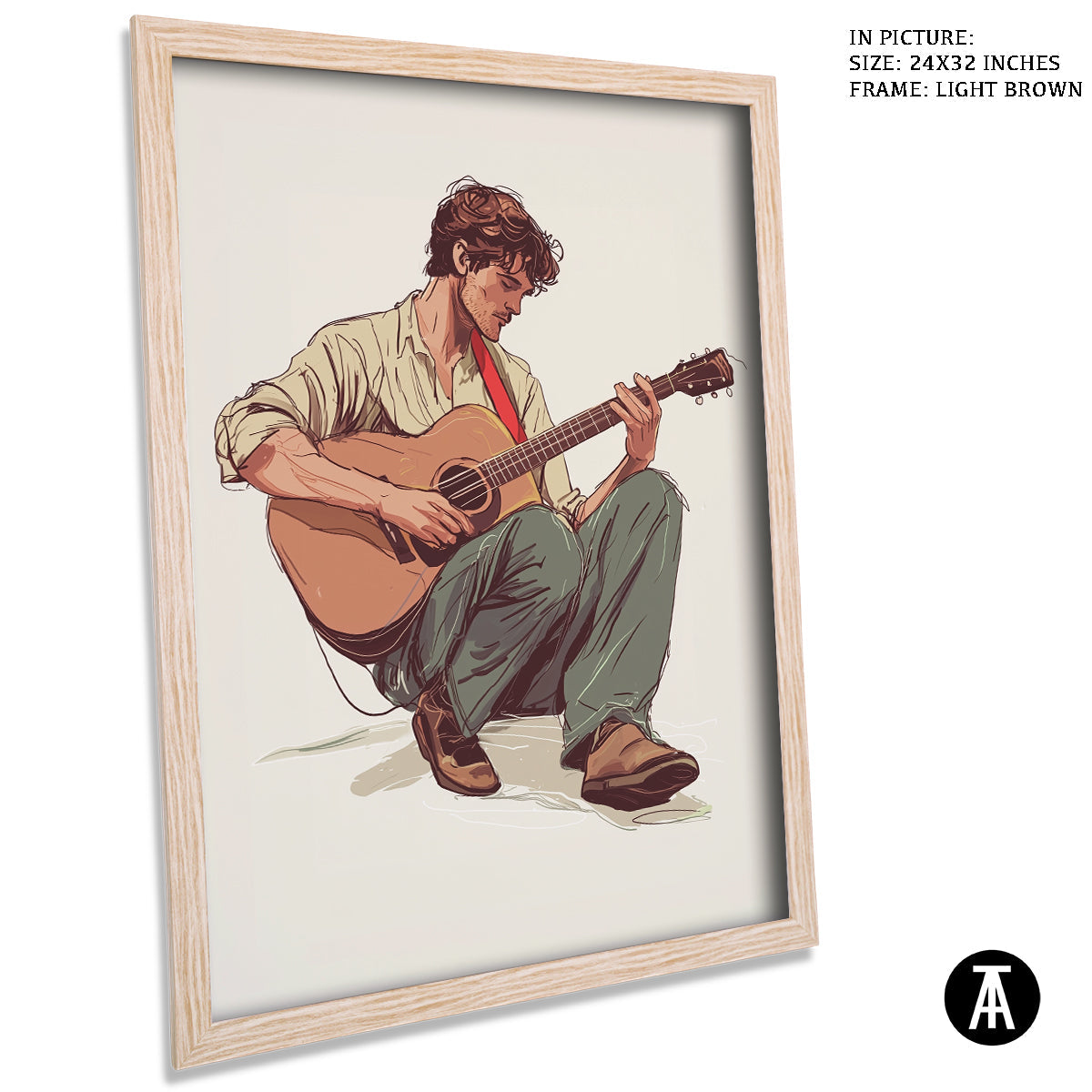 Artwork in Dark Brown Frame