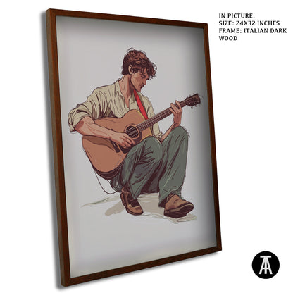 Artwork in Dark Wood Frame