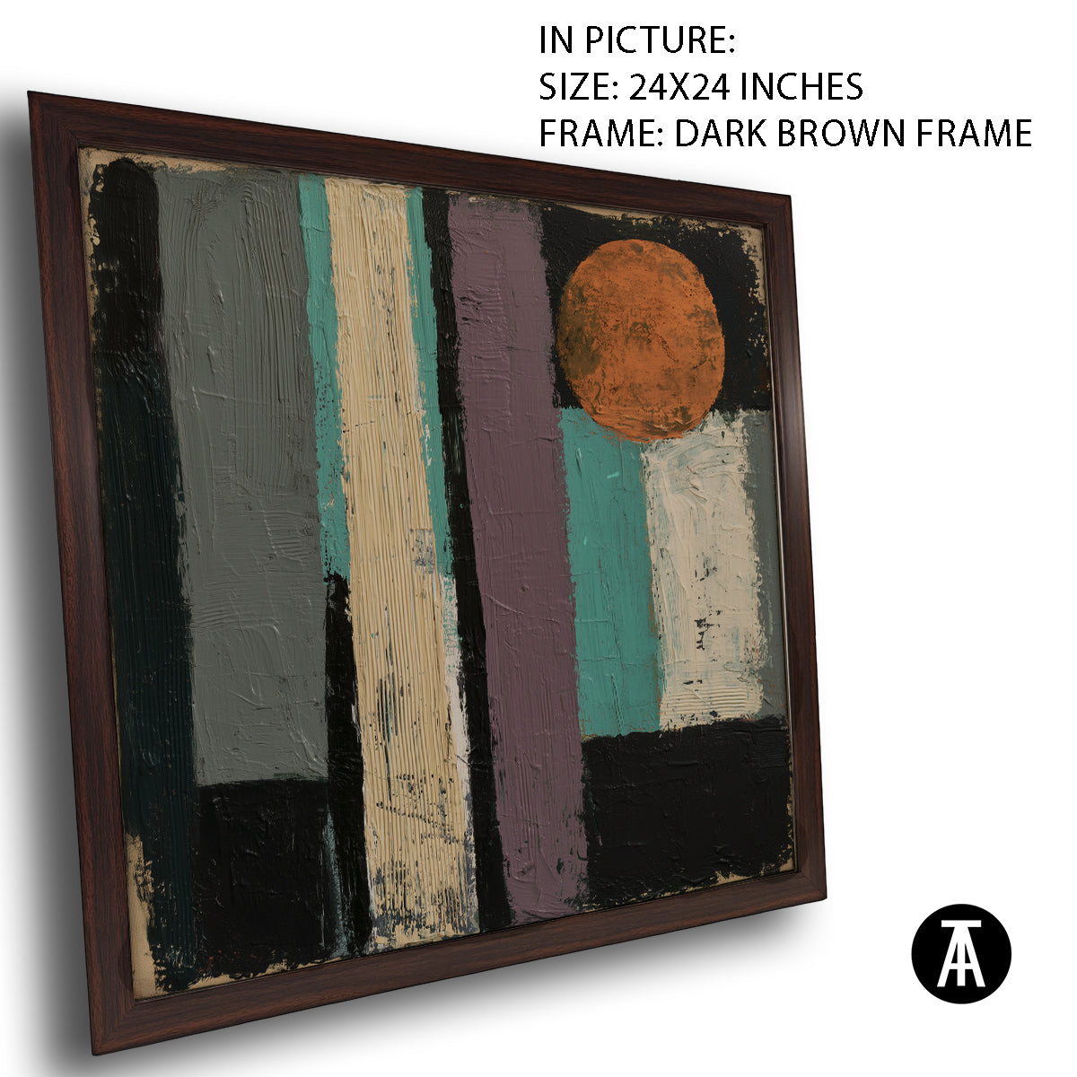 Artwork in Dark Brown Frame
