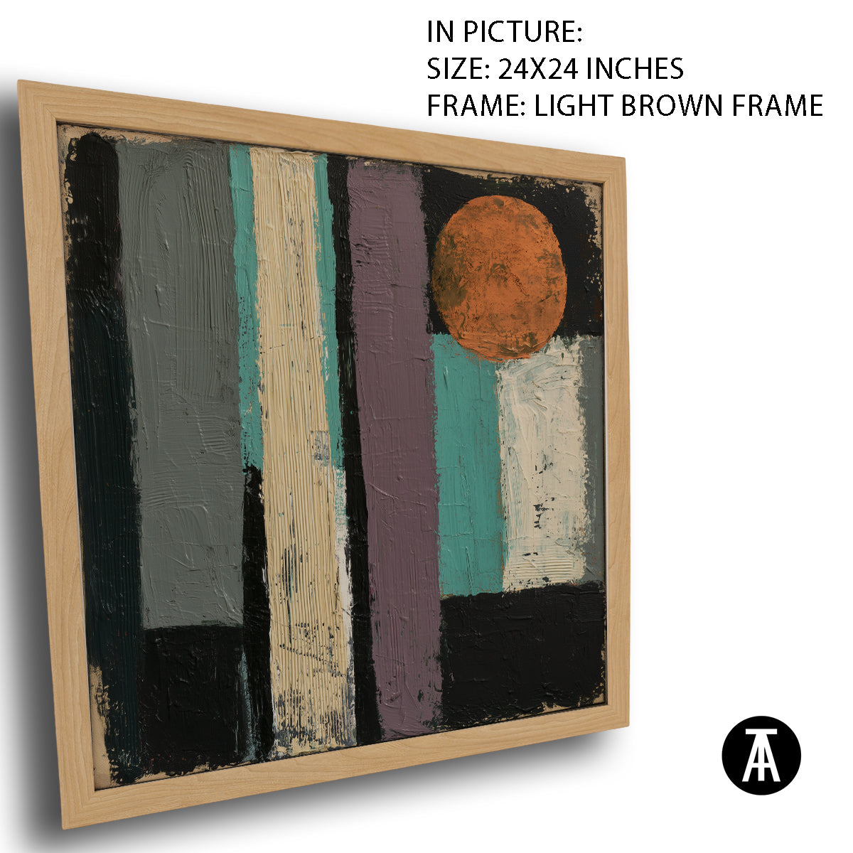 Artwork in Light Brown Frame