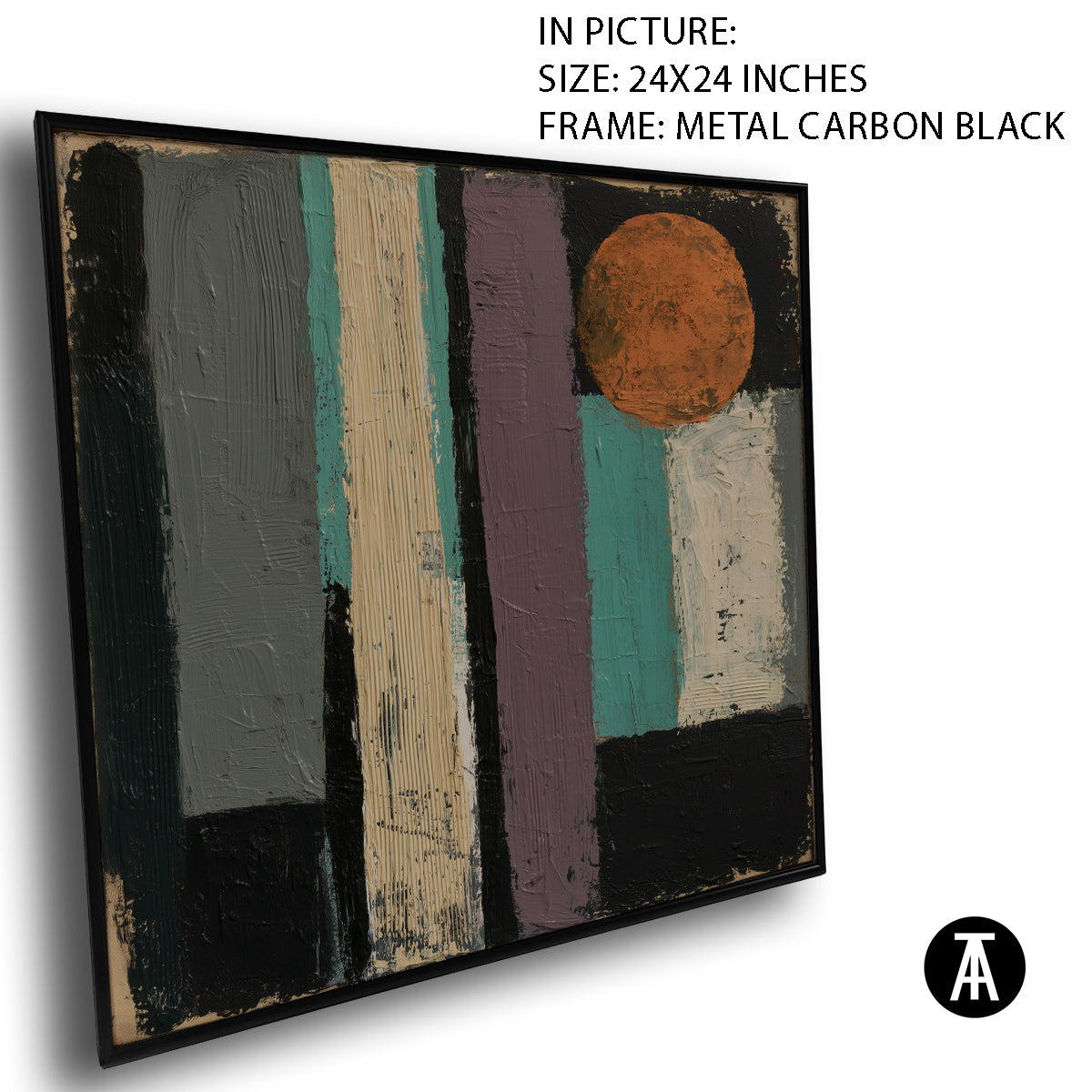 Artwork in Carbon Black Metal Frame