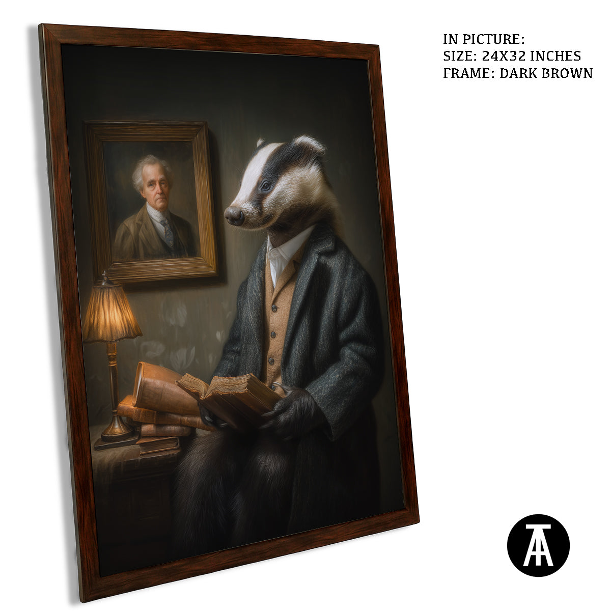 Artwork in Dark Brown Frame