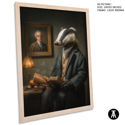 Artwork in Light Brown Frame