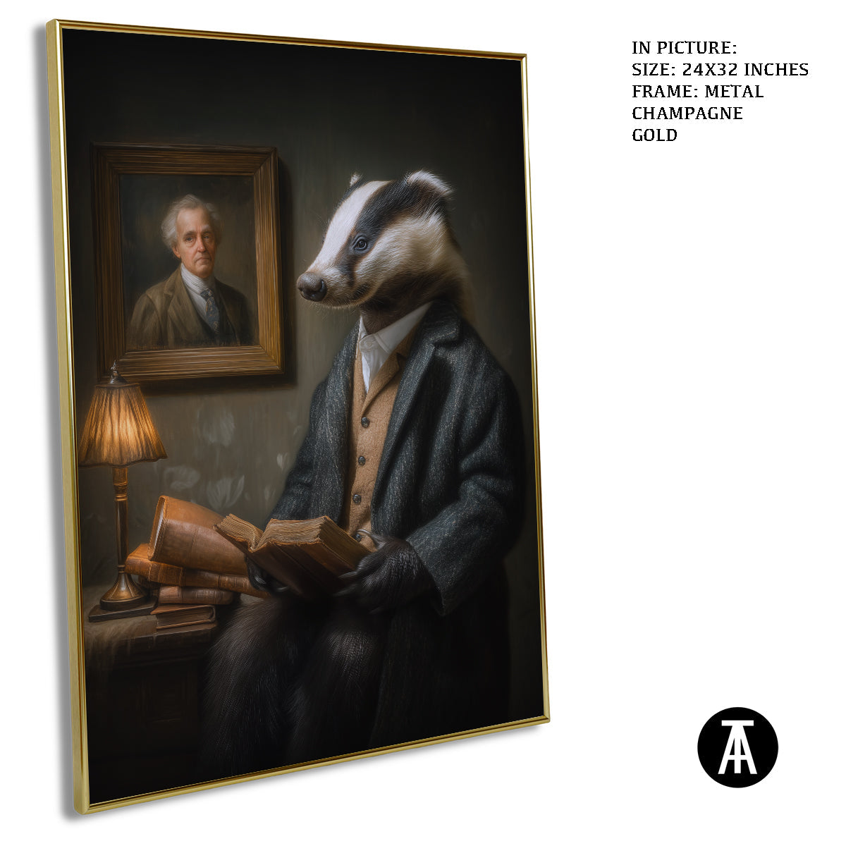 Artwork in Metal Champagne Gold Frame