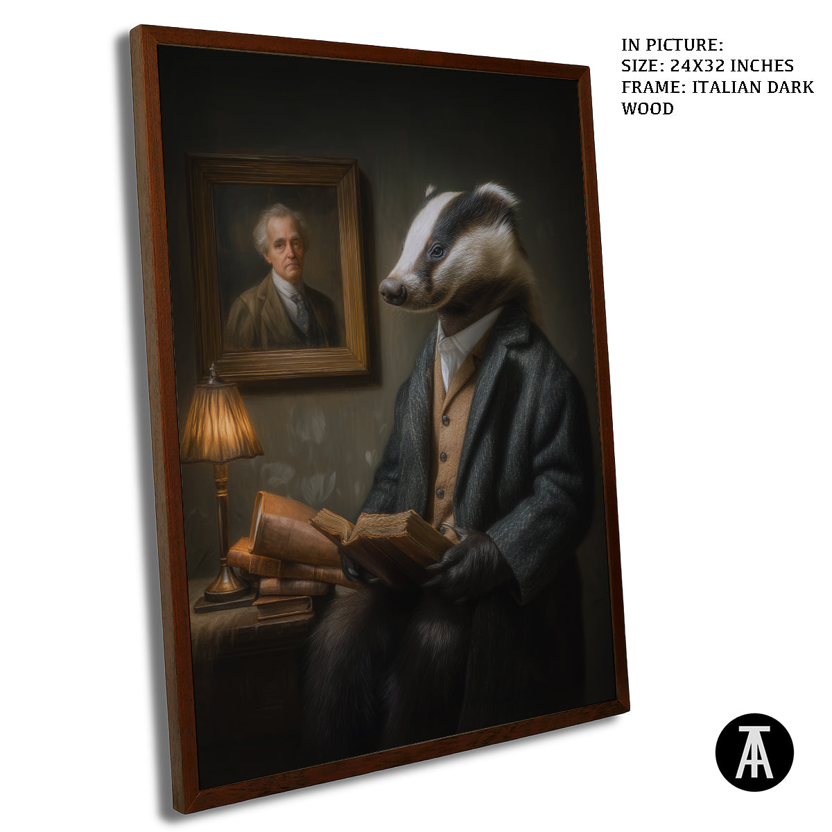 Artwork in Dark Wood Frame