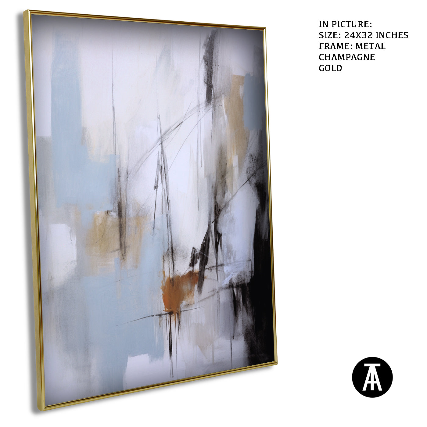 Artwork in Light Brown Frame