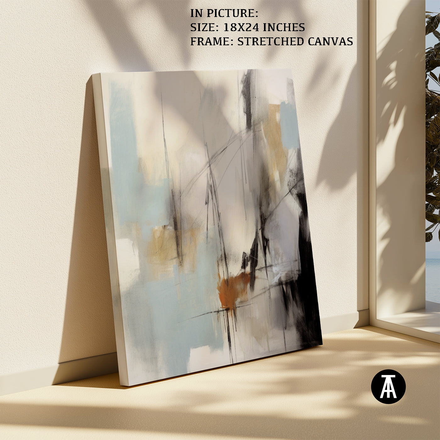 Artwork in Natural Wood Frame