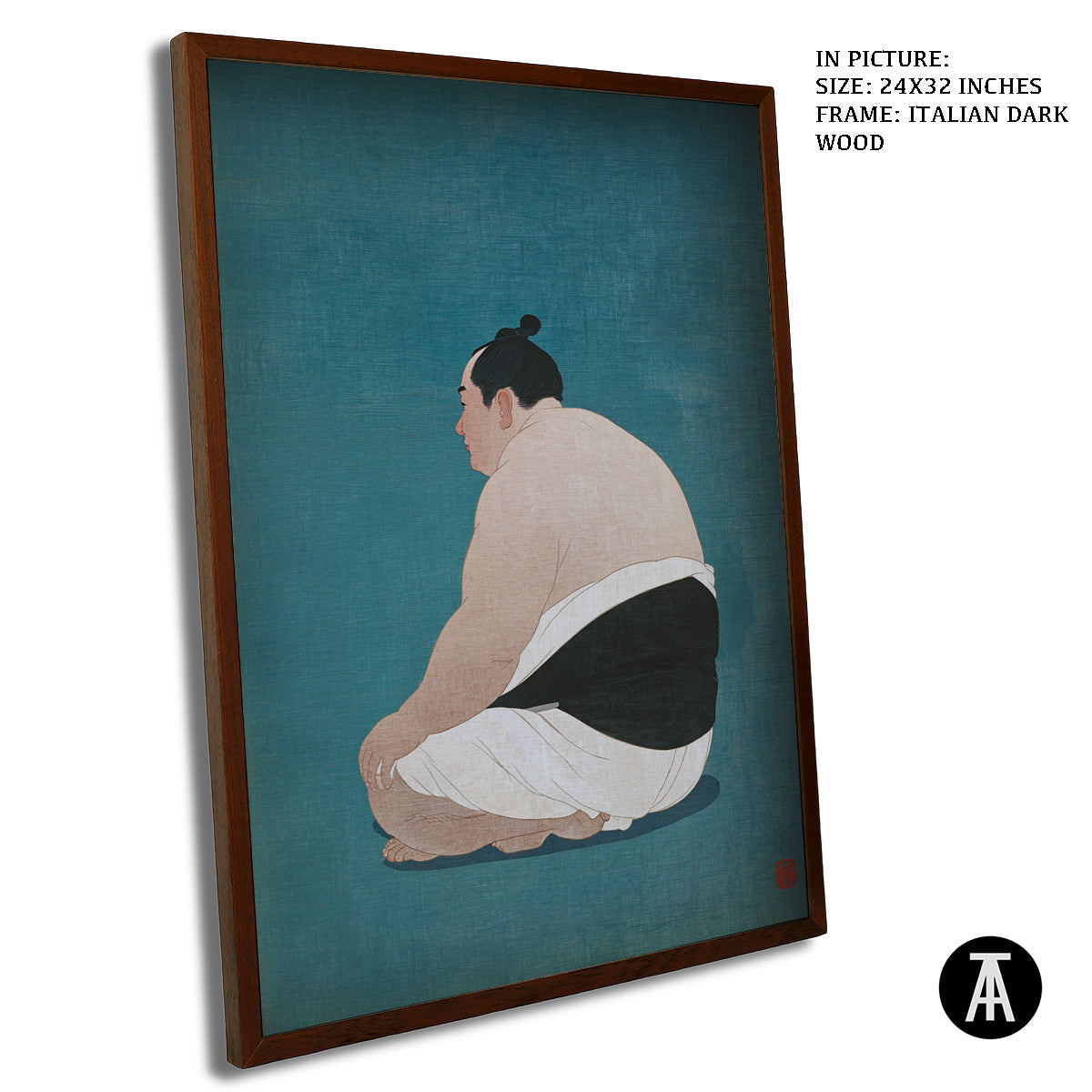 Artwork in Dark Wood Frame