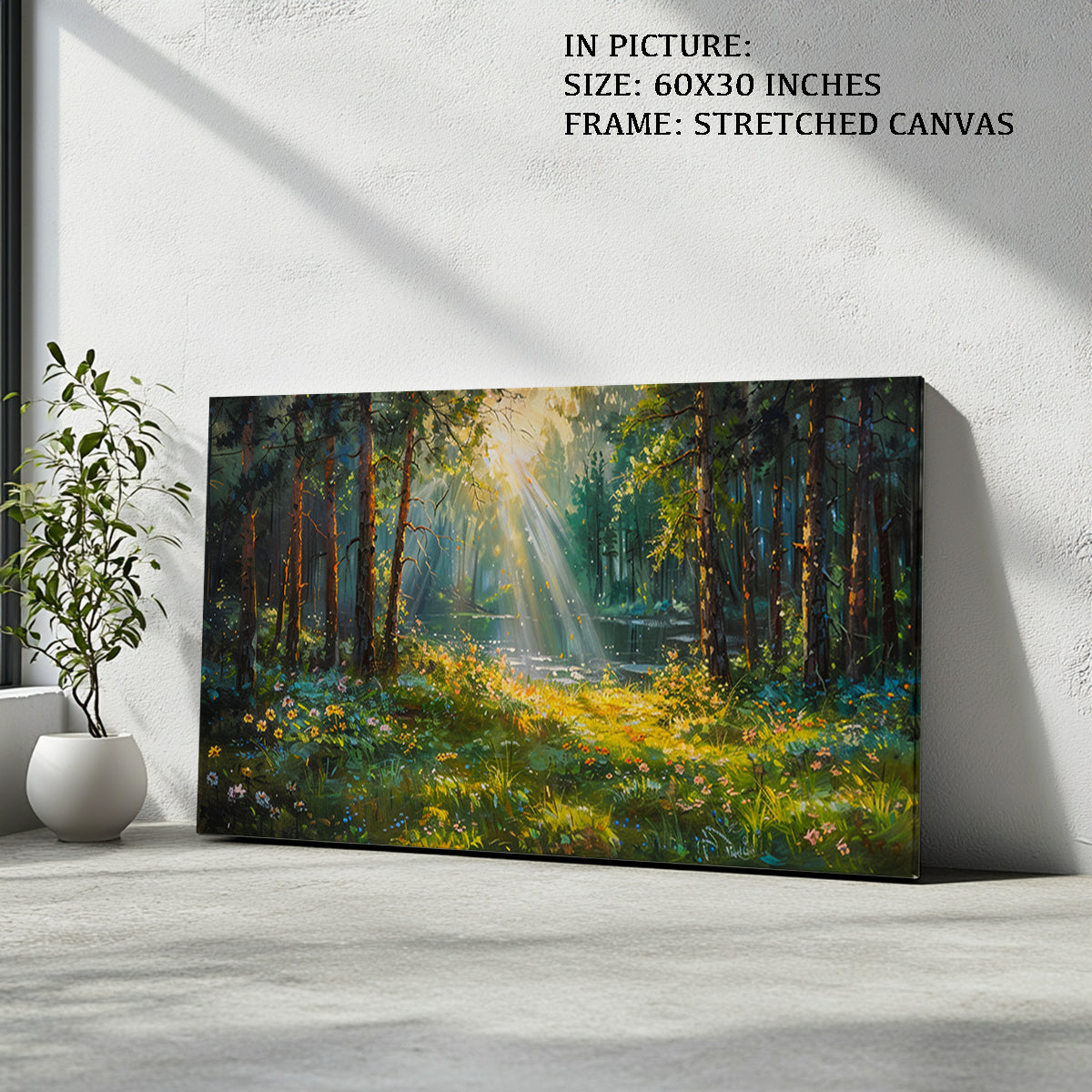 Artwork in Natural Wood Frame