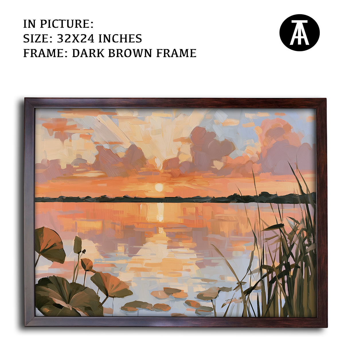 Artwork in Dark Brown Frame