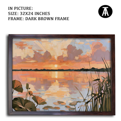 Artwork in Dark Brown Frame