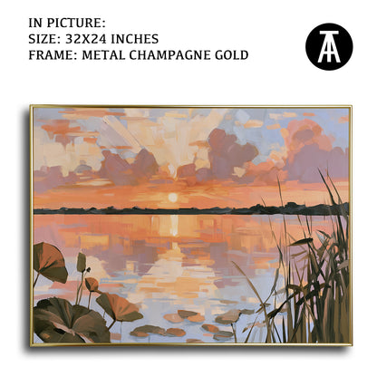 Artwork in Metal Champagne Gold Frame