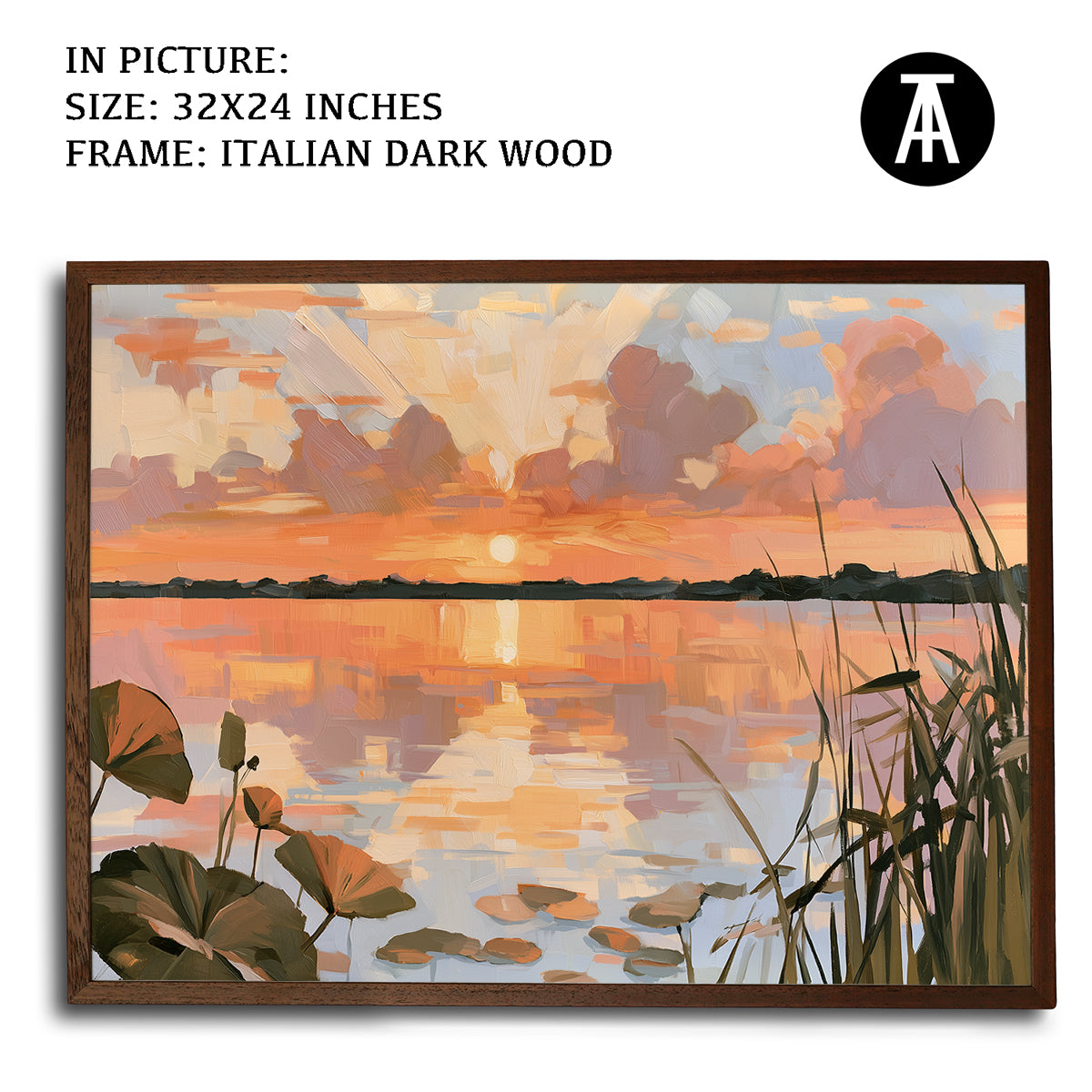 Artwork in Dark Wood Frame