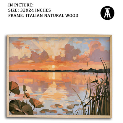 Artwork in Natural Wood Frame
