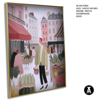 Artwork in Metal Champagne Gold Frame