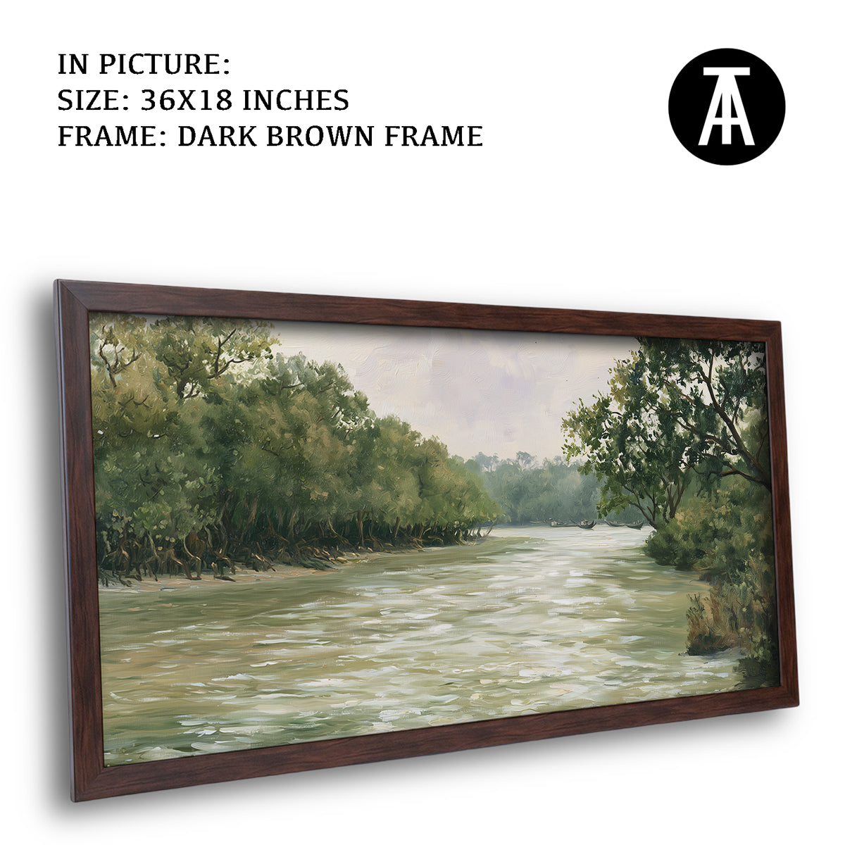Artwork in Dark Brown Frame