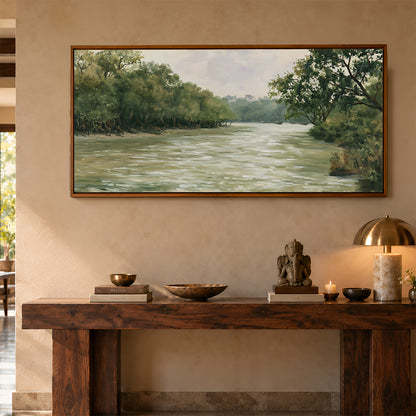 Panoramic Indian Painting in a Lifestyle Setting