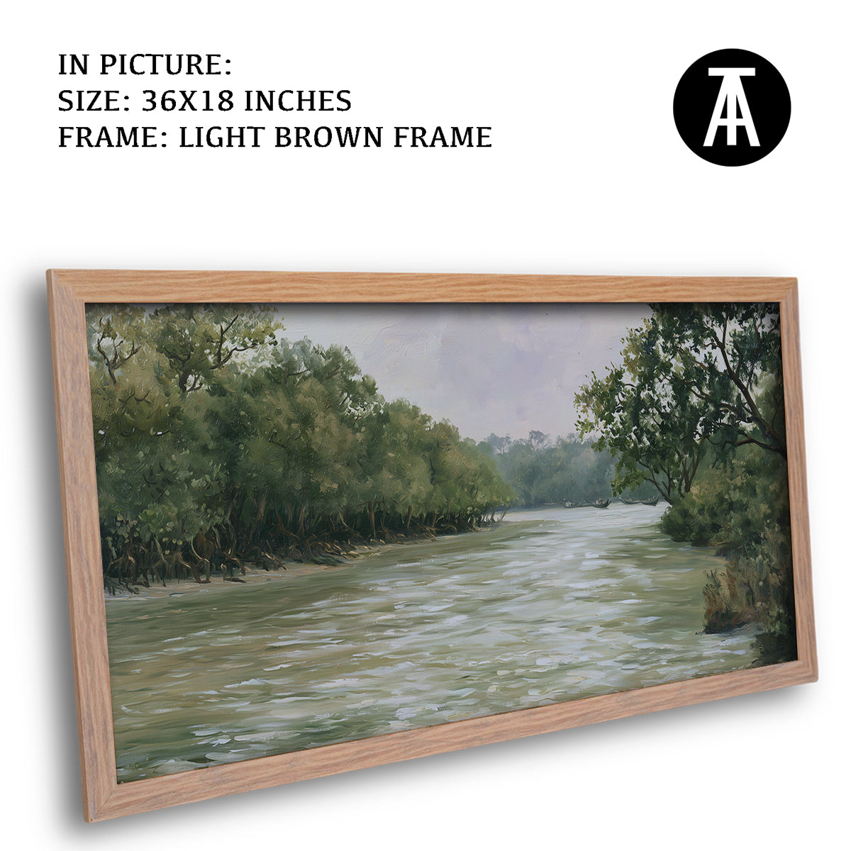 Artwork in Light Brown Frame