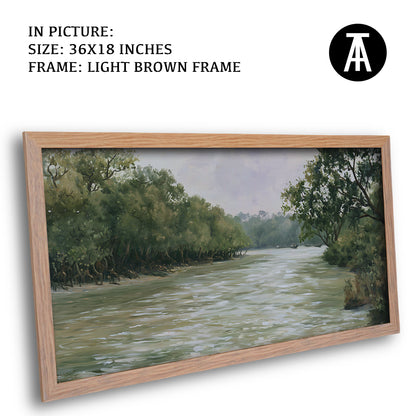 Artwork in Light Brown Frame
