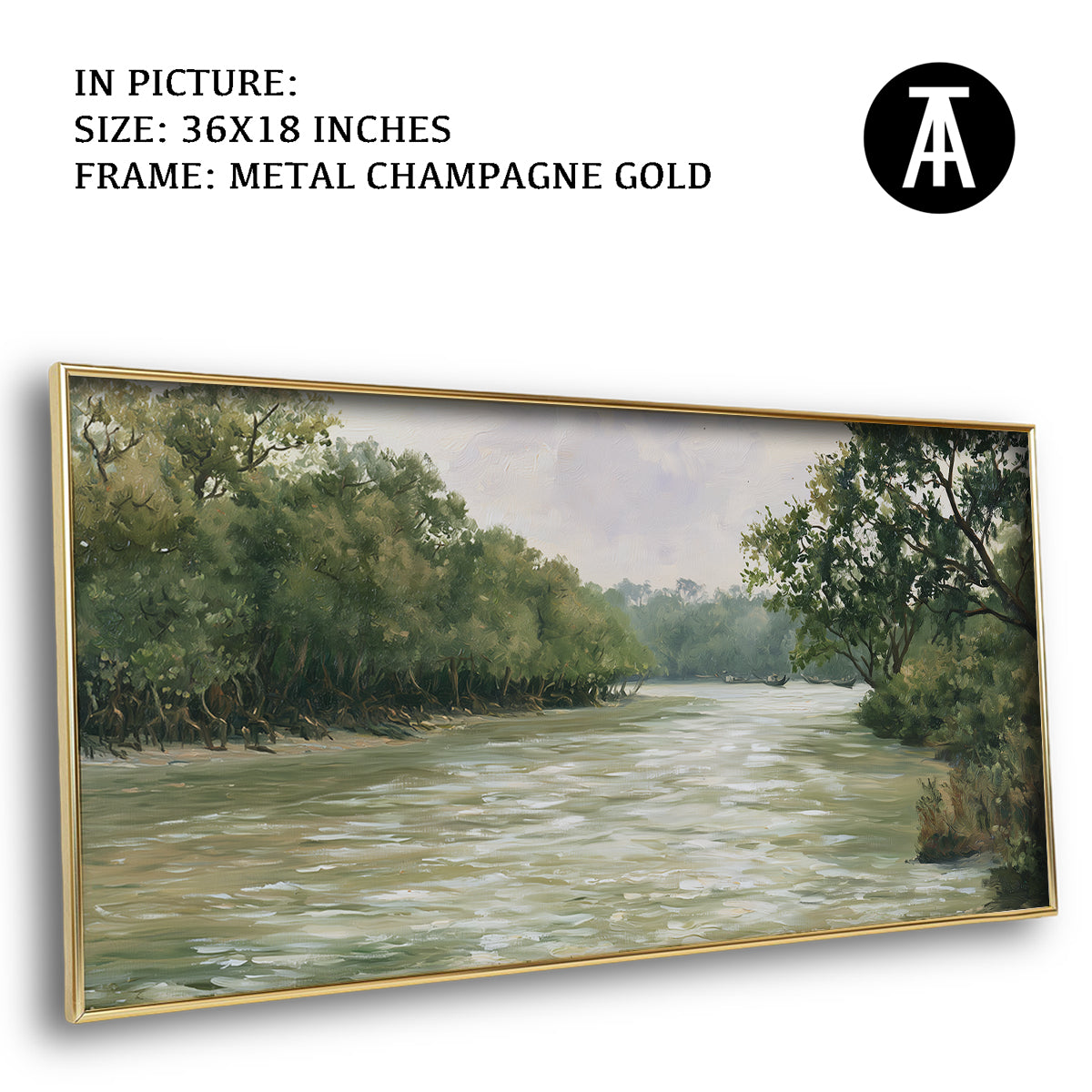 Artwork in Metal Champagne Gold Frame