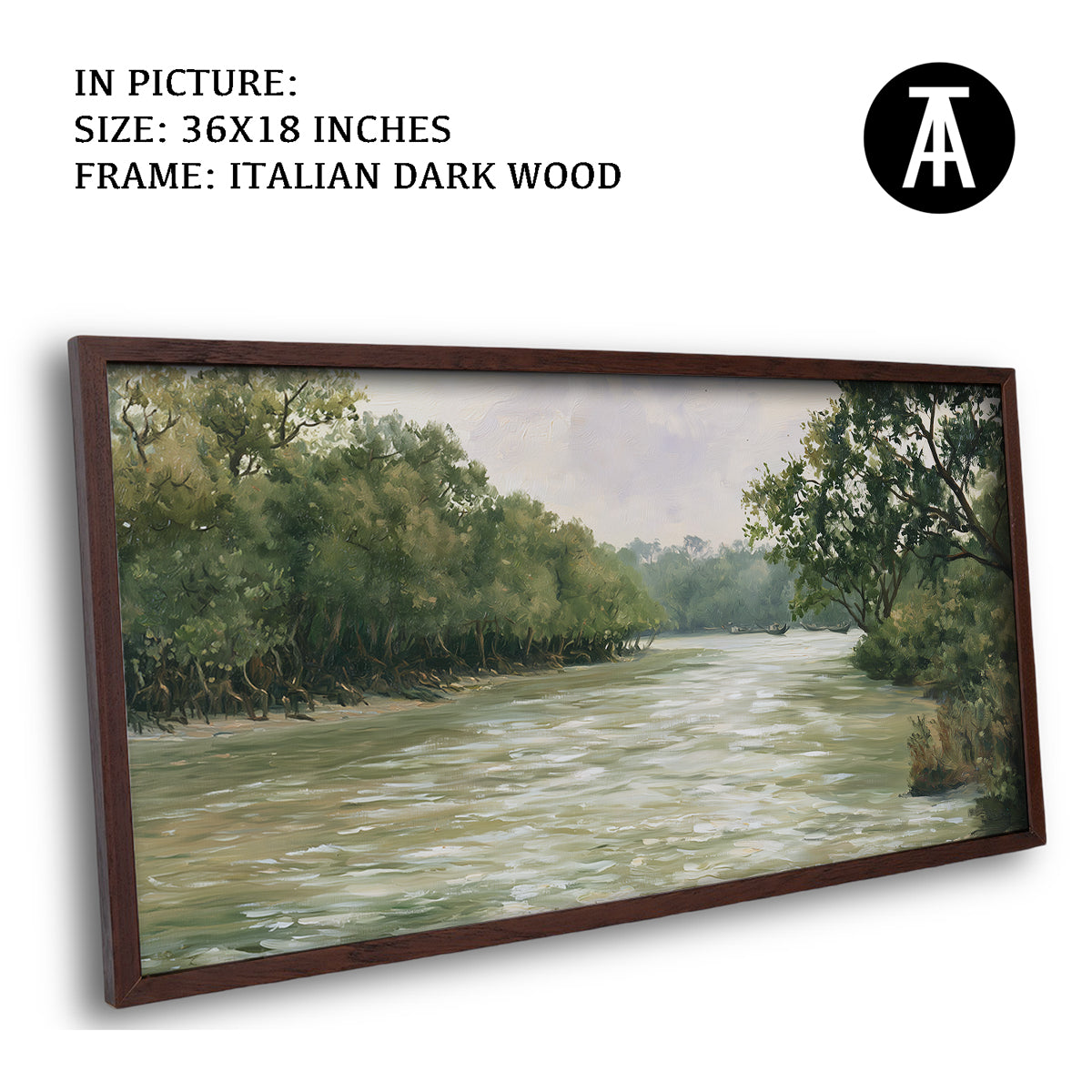 Artwork in Dark Wood Frame