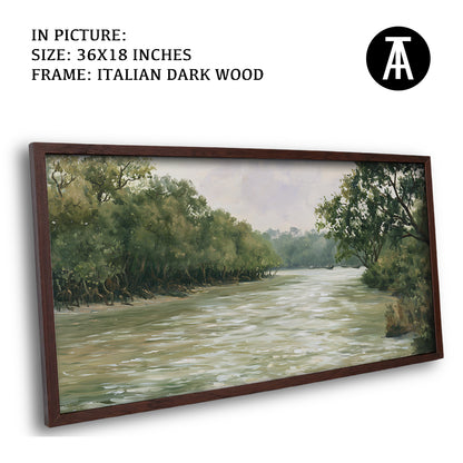 Artwork in Dark Wood Frame